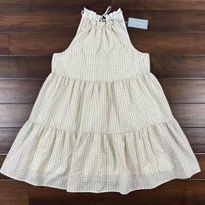 Antonio Melani Women's Size 12 Natural Seersucker Juanita Gingham‎ Dress